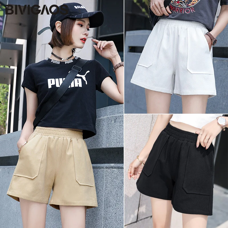 BIVIGAOS 2019 новые летние Стиль досуга женские шорты Карго с большим карманом