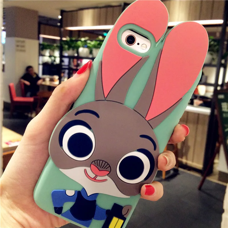 Роскошный 3D милый мультяшный Мягкий силиконовый чехол для iPhone 5 5S 6 6S 7 Plus Микки