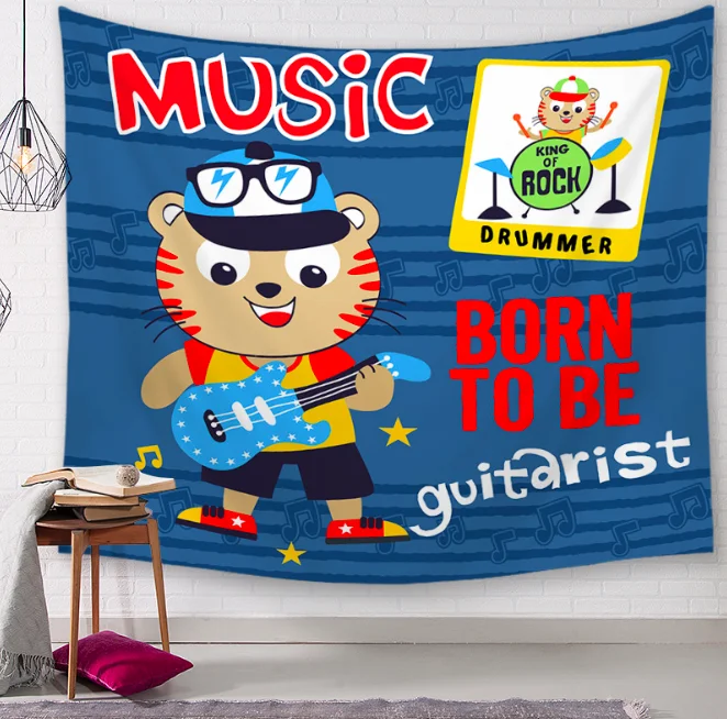 Декоративные гобелены для ванной комнаты с изображением медведя тигра настенный