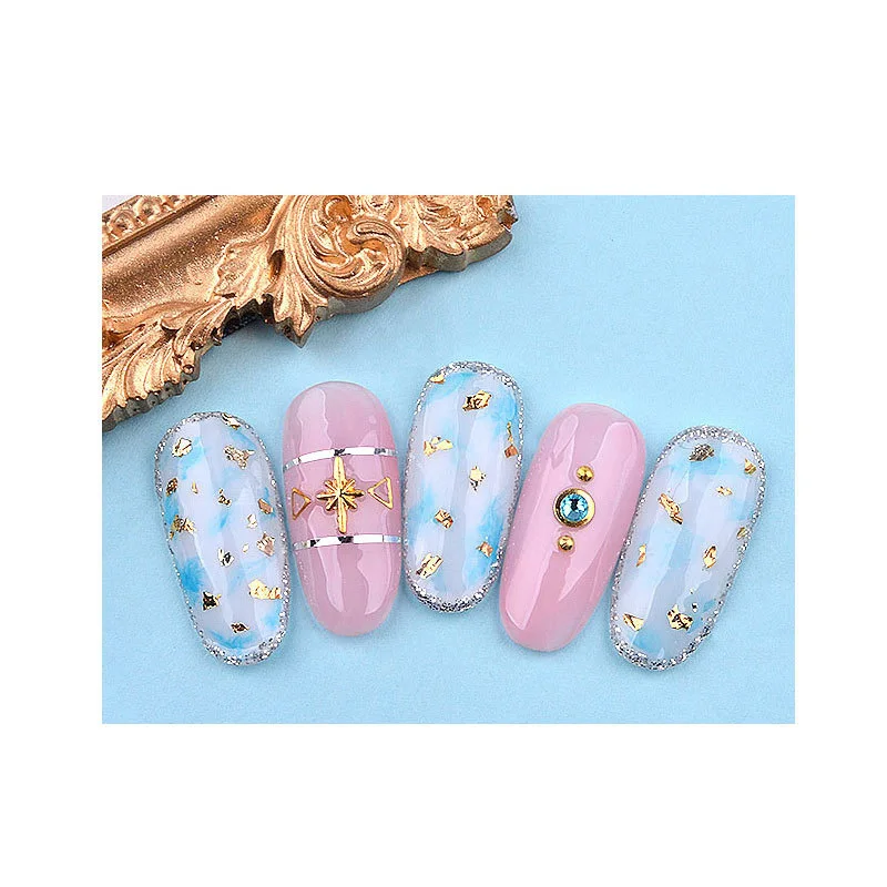 6 шт цветные наклейки из фольги для ногтей, сделай сам, Блестящие Необычные наклейки для ногтей, двухсторонние переводные наклейки, полный дизайн ногтей, советы для салона