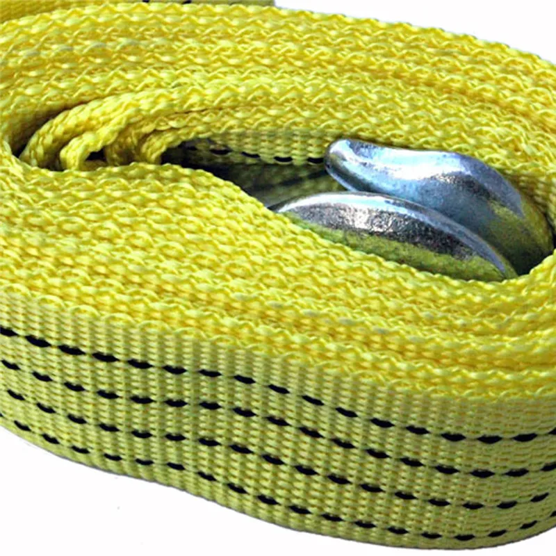 Новый 3 тонны автомобильный буксировочный кабель ремень веревка с крючками