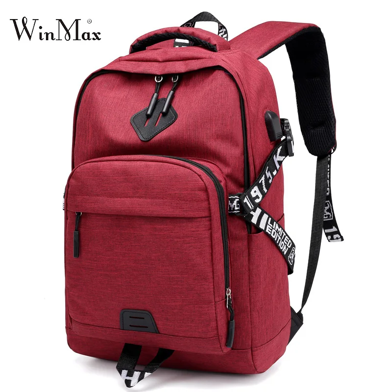 Школьный рюкзак с USB-разъемом для мальчиков и девочек, повседневный ранец, модные дорожные рюкзаки из ткани «Оксфорд» для ноутбука, мужской ...