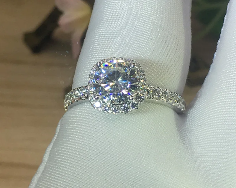 18K 750Au Золотое кольцо состав Moissanite бриллиантовое кольцо D Цвет VVS с национальным сертификатом MO-00107-02