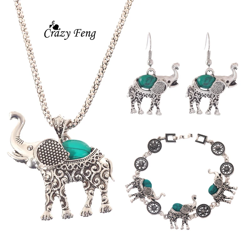 Модный Зеленый Африканский комплект ювелирных изделий для женщин Винтажный