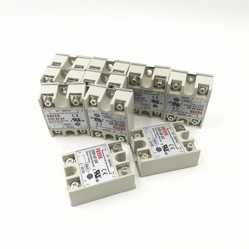 10 шт. твердотельные реле SSR 60DA 60A 3 32VDC 24 380VAC SSR|Реле| |