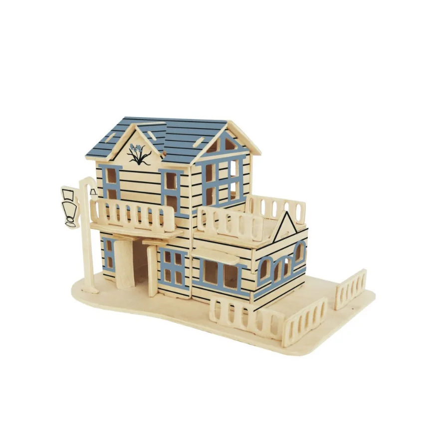 Детская развивающая деревянная игрушка Chanycore 3D пазл здание церковный дом вилла