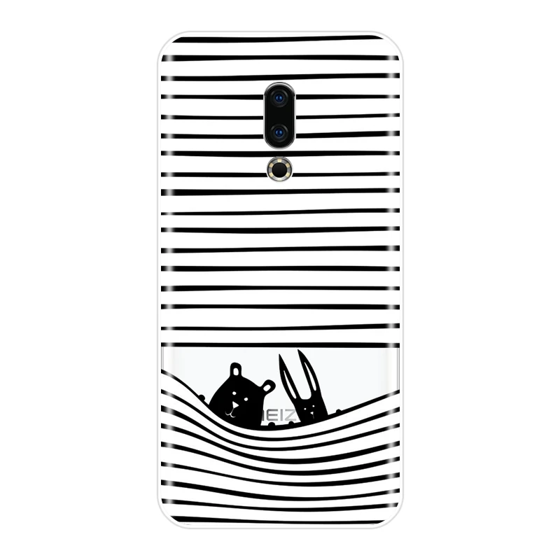 Задняя крышка для Meizu 15 Lite 16 Plus 16th 16x Black кошек собак кроликов мягкий силиконовый