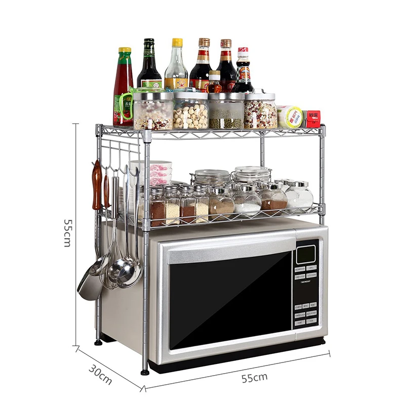 Металлическая кухонная полка для хранения трехуровневая железная рама