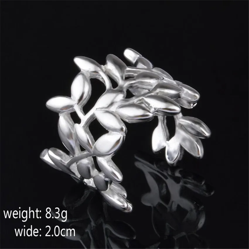 Коробка коробка Горячая Мода 925 модное серебряное кольцо в форме листьев новые