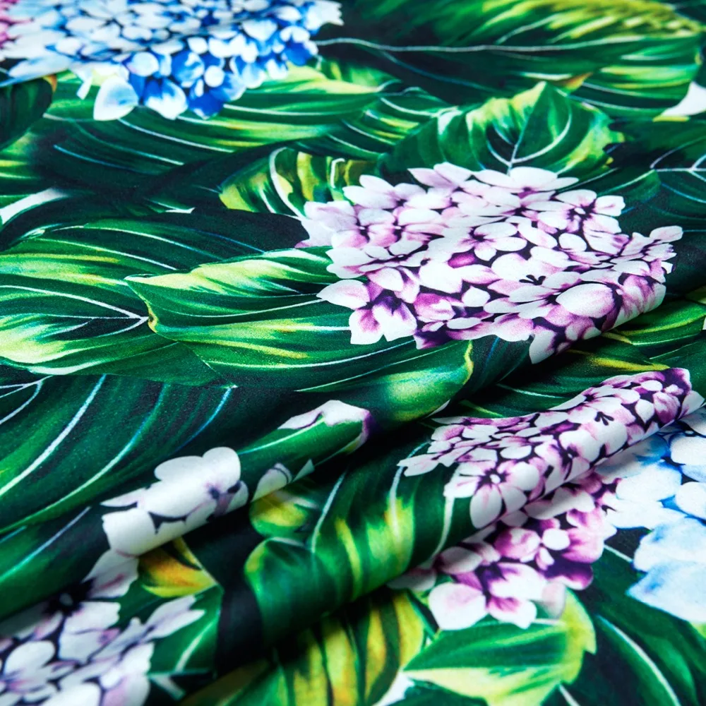 Модная шифоновая ткань с полным узором искусственный шелк сатин цветочный