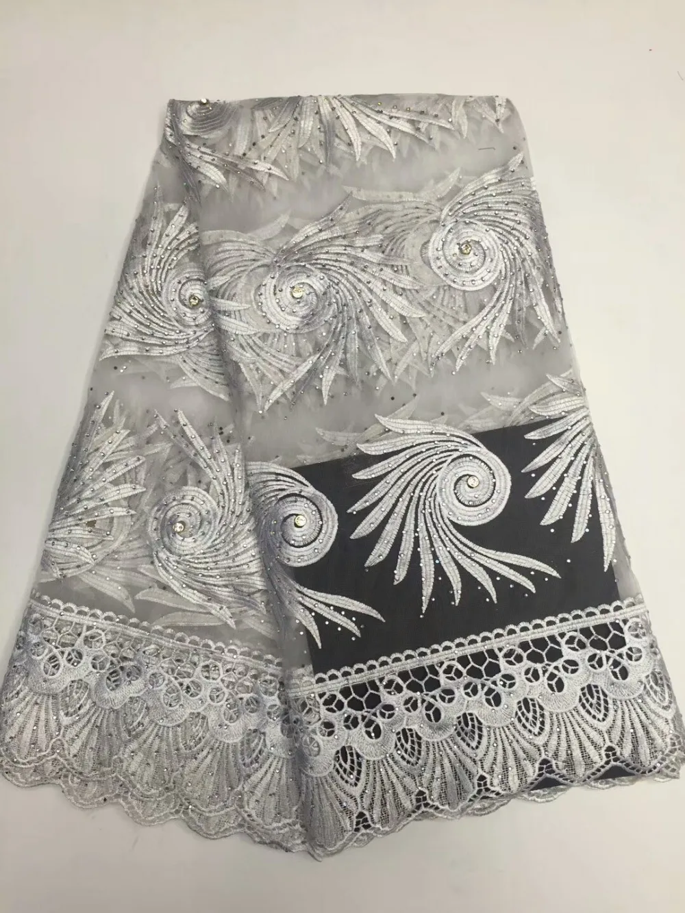 2018 последние фиолетовый французское кружево ткани Высокое качество большой