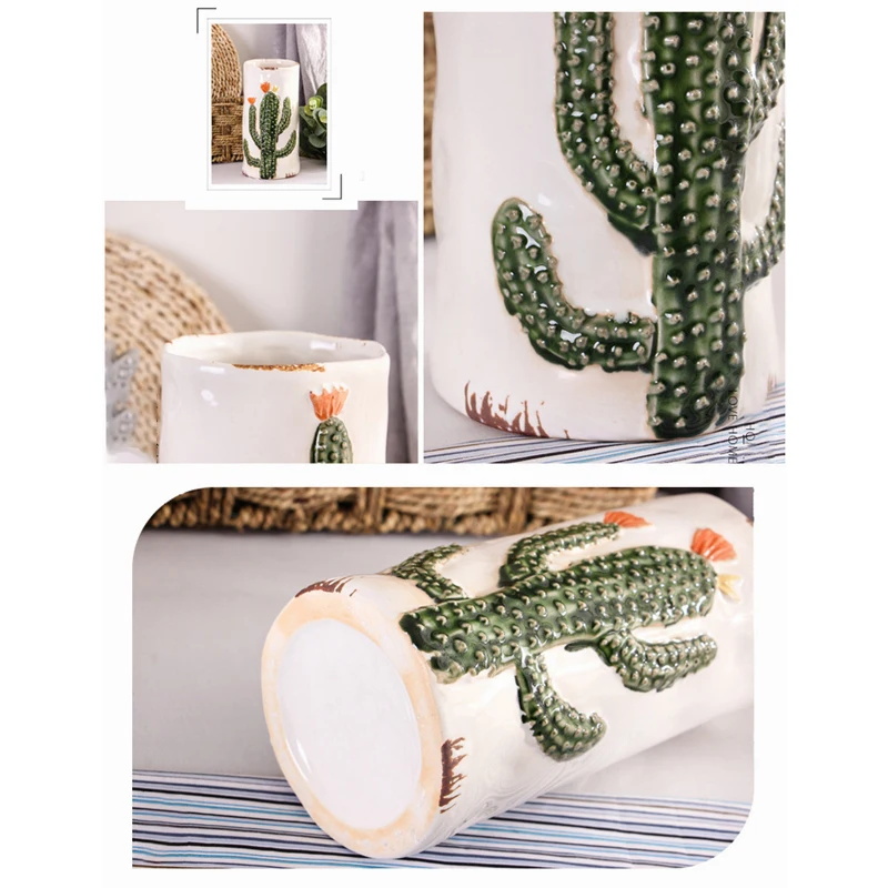 1 шт. кактус Дизайн ваза Керамика Ретро Стиль Ваза фарфоровая гидропоники