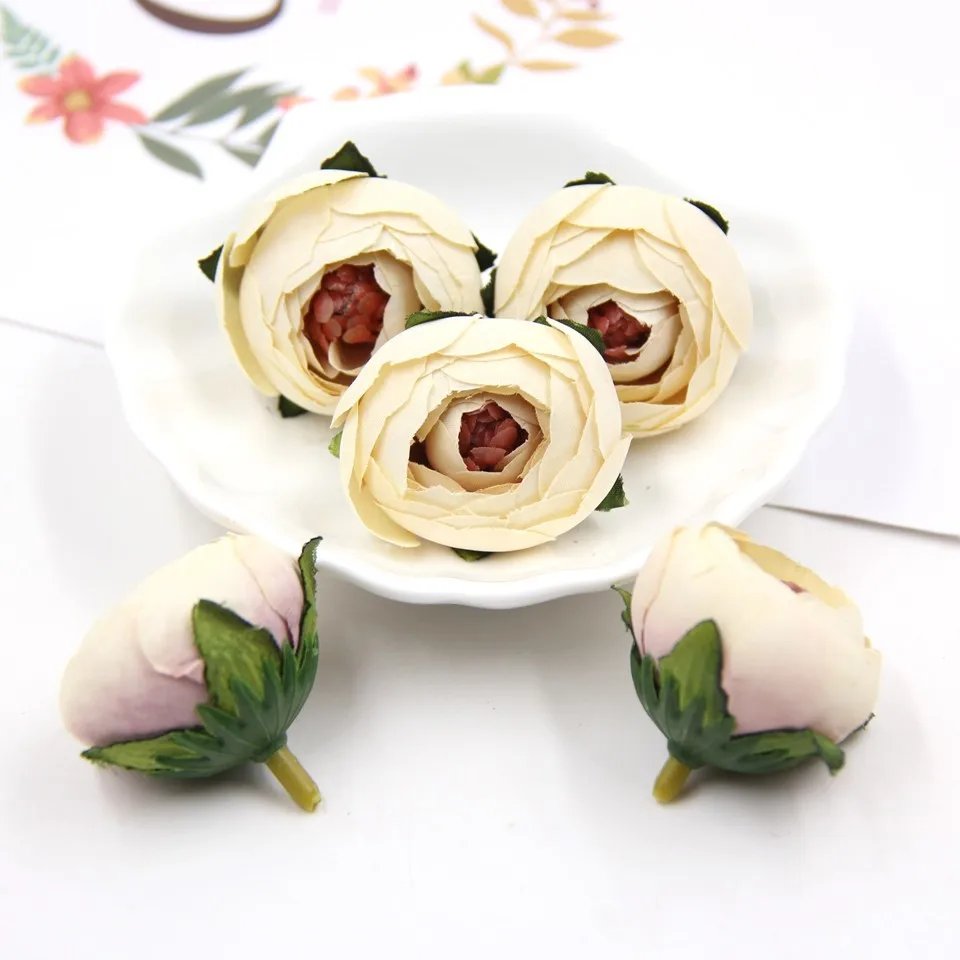White pink 10 шт., искусственные цветы, шелковая Цветочная головка, искусственный цветок, свадебное украшение, венки, свадебное украшение автомобиля, весеннее украшение - Цвет: White pink