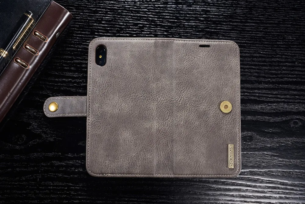 DG. MING чехол из воловьей кожи для iPhone X XS MAX XR 8 7 6S 6 Plus 5S SE чехол для телефона s съемный флип-держатель для карт кошелек