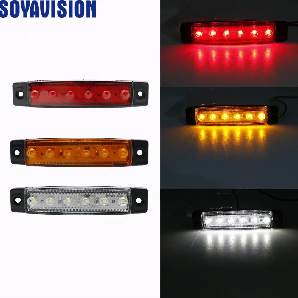 Автомобильный Внешнее освещение постоянного тока светодиодный 12V 24V 6 SMD авто шины