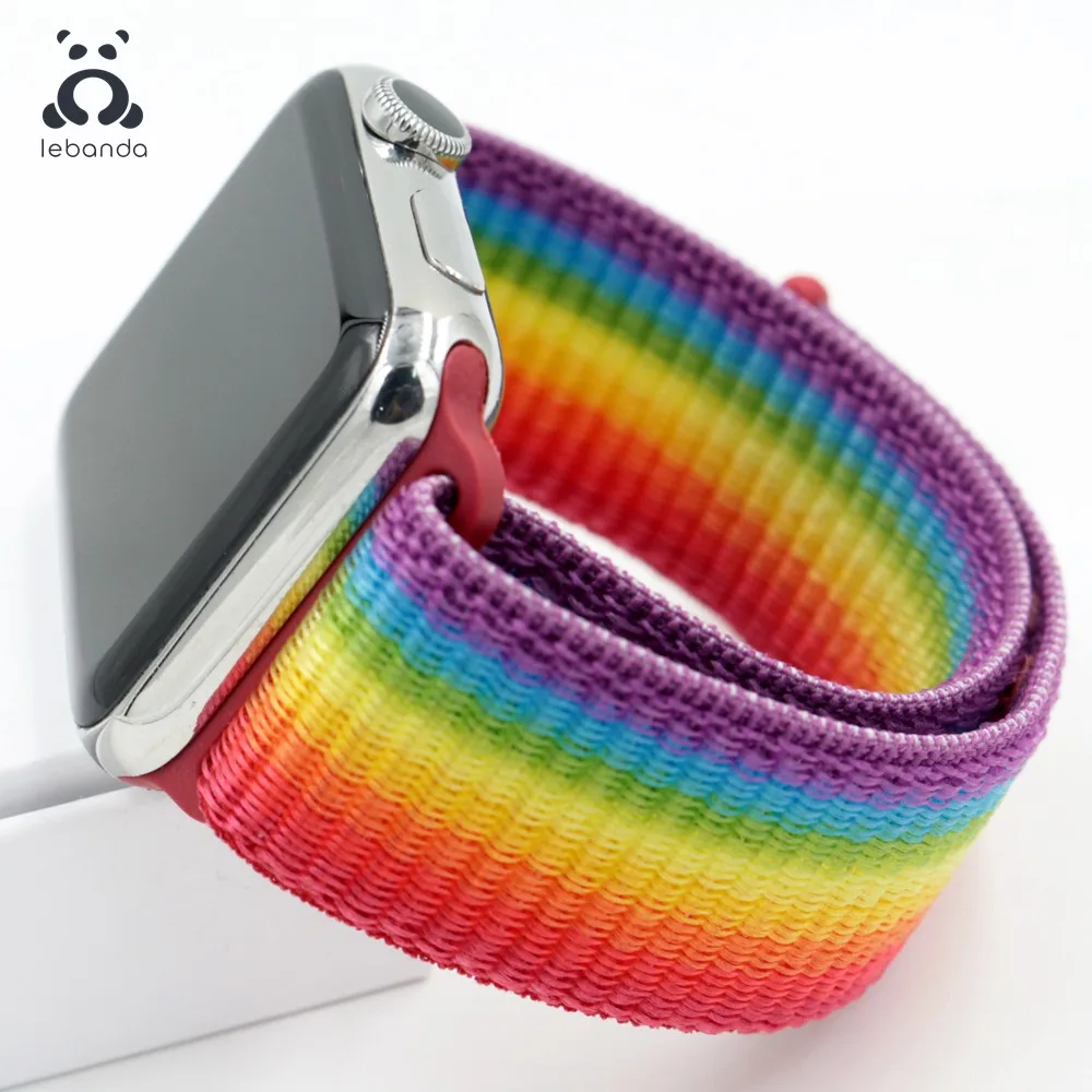 Lebanda Sport loop для apple watch 5, 4, 3, 2, 1, ремешок для iwatch 38, 40, 42, 44 мм, тканый нейлоновый ремешок, Аляска, синий