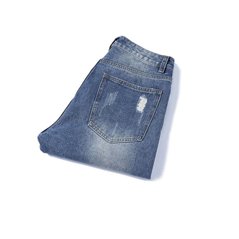Новинка весна-осень 2019 модные мужские рваные джинсы большого размера 40 42 44 46