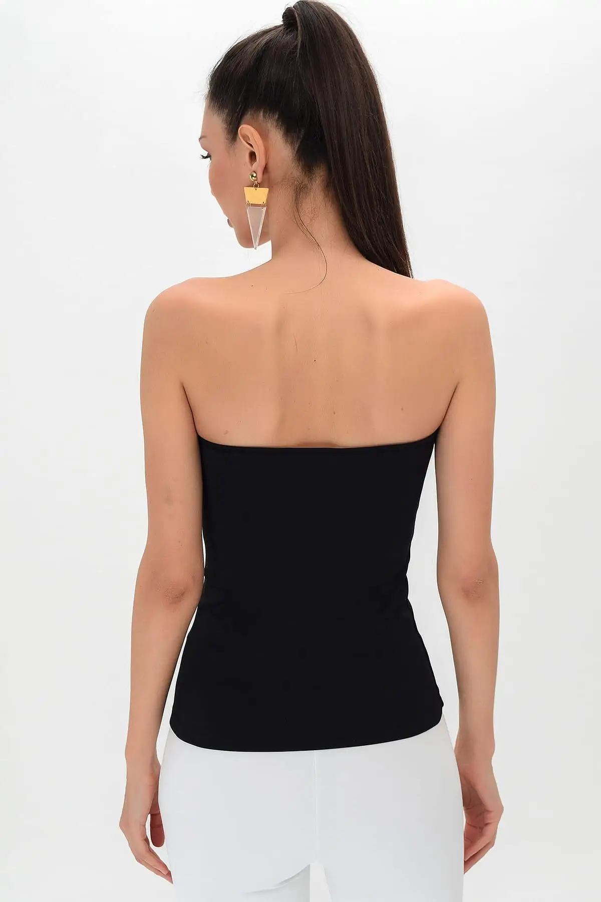 Laranor женская черная блузка без бретелек 17L5192