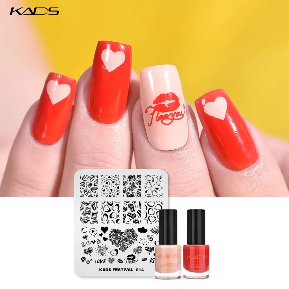 KADS Nail Art штампованные пластины природа Мода серии шаблоны для стемпинга рисунки