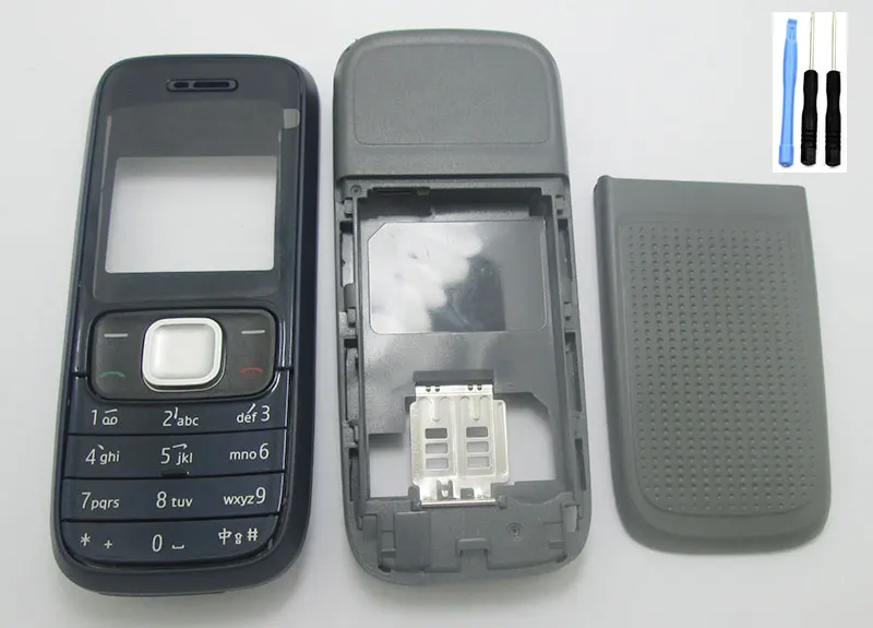 Полная оболочка корпуса Крышка и клавиатура для Nokia 1209 корпус Корпус рамка клавиатура с отверткой открытый набор инструментов