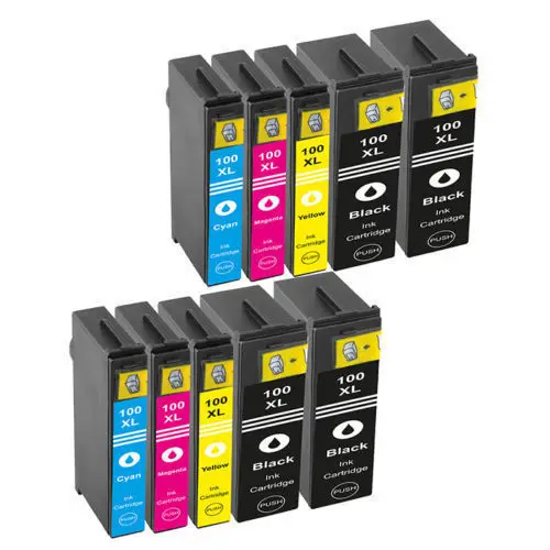 10x чернильные картриджи совместимые с Lexmark 100 XL для принтера S305 S405 S505 S605 Pro205 Pro705 |