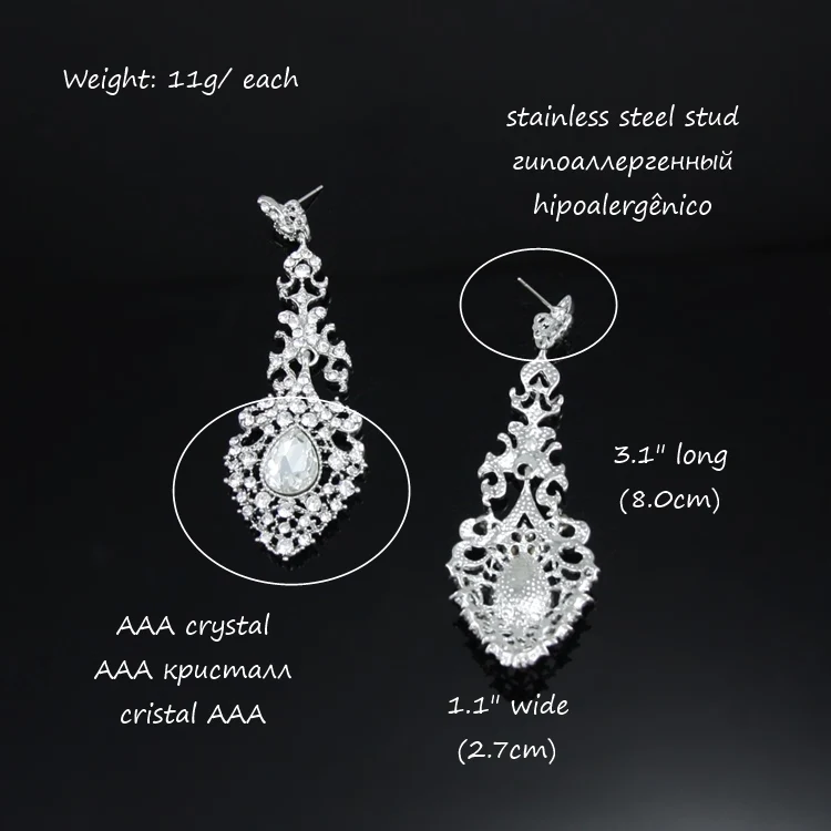 Серьги OCESRIO серебряного цвета для большой люстры женщин длинные серьги с