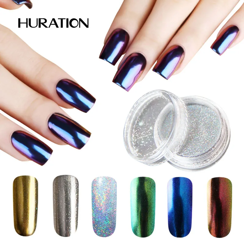 Hutation Magic 1 шт. зеркальный эффект для ногтей порошок Блестящий металлический арт