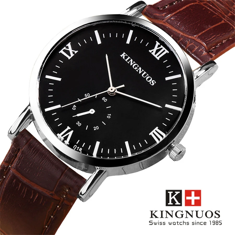 KINGNUOS кварцевые наручные часы для мужчин модные Имитационные маленькие