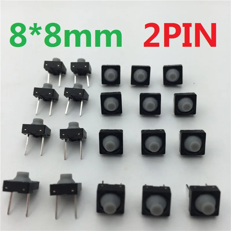 20 шт./лот 8x8x5,5 мм 2PIN G78 Проводящий силиконовый беззвучный тактильный такт Кнопочный микропереключатель самосброс