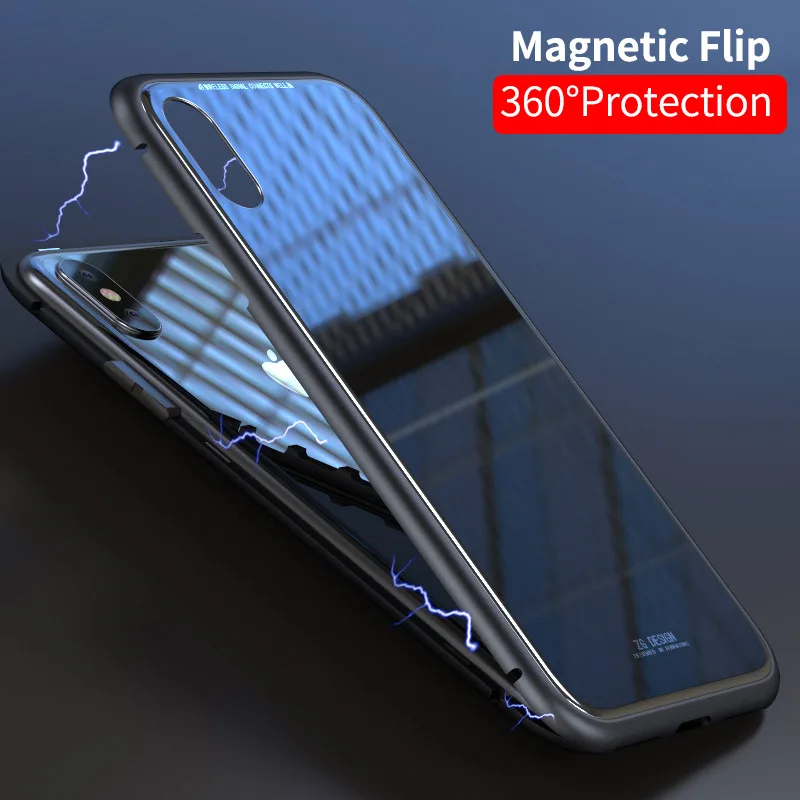 Magnetic Adsorption For iPhone X 8 Plus 7 6s Full Body Slim Fit Ultra-Thin Case Lightweight Luxury Metal Bumpers |
