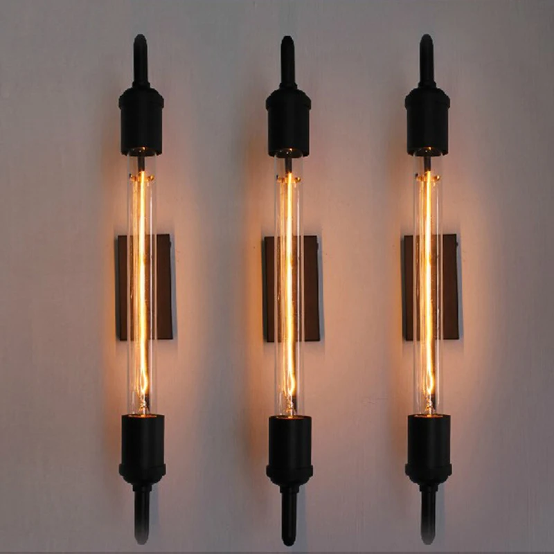 

Vintage Edison Wall Lamp Pipe Black Sconces Steam Antique Vanity Lights Night Light Lighting Fixtures For Bar Coffee Bedroom