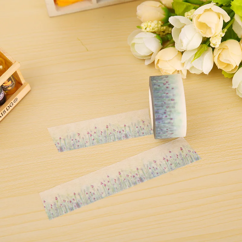 1x2 см * 10 м Красивая Лавандовая васи лента DIY декоративный альбом ежедневник