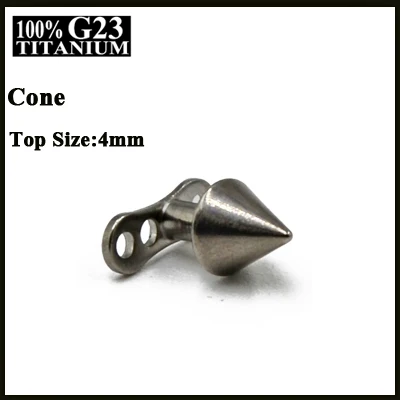 Cone 1 шт. Титан база циркон, луна, звезда, сердце, опал, цветок топ микродермальный Якорь Пирсинг Циркон Топы корректирующие кожи Diver пирсинг - Окраска металла: Cone