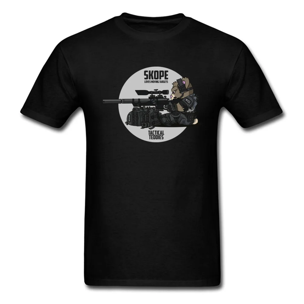 Brand Tees Brand New Tactical Bear Sniper Night Men's Cartoon Print Tshirt For Student 80's Gaming Arm Shoot T-Shirt Anime