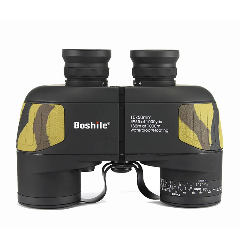 Balck Boshile военный 10X50 бинокль мощный телескоп с дальномером HD качество азот водонепроницаемый бинокль Lll ночное видение - Цвет: Balck