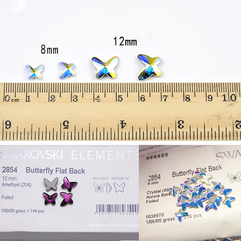 1 шт. оригинальные кристаллы Swarovski 2854 бабочка с плоским основанием без горячей