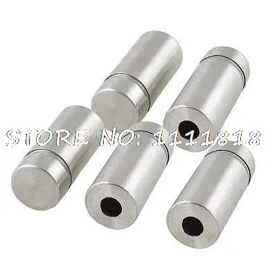 

5 Pcs Silver Tone Stainless Steel 12mm x 25mm Advertising Nail Class Standoff