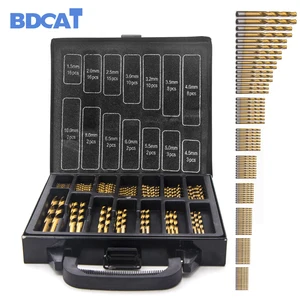 BDCAT 99 шт., титановые сверла HSS с покрытием 1,5 мм-10 мм, высокоскоростные сверла из нержавеющей стали HSS, набор сверл для электроинструментов