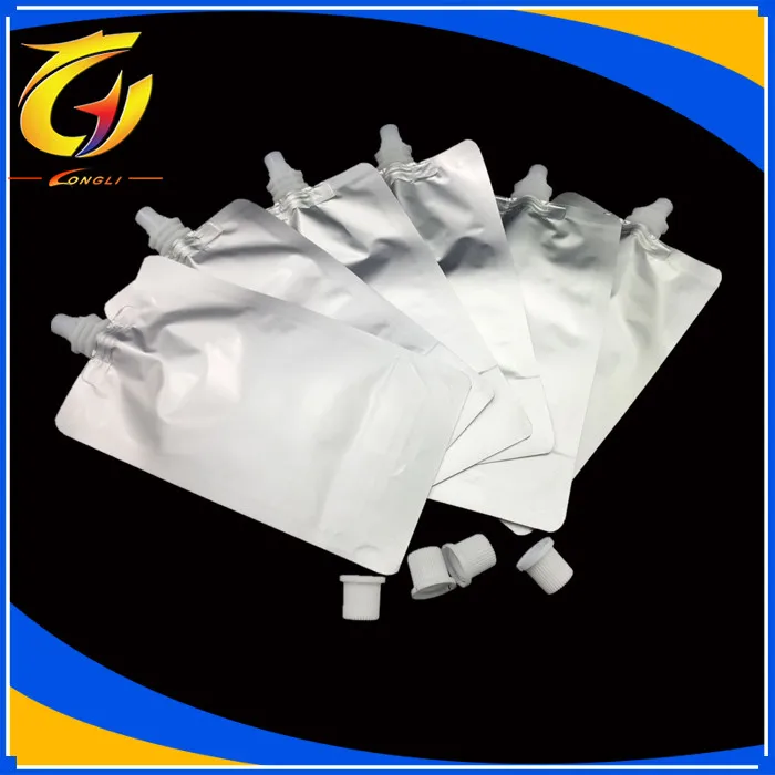 

50pcs 150ml/250ml/350ml/ Empty Doypack Pure Aluminum Foil Spout Bag Drinking Milk Stand Up Spout Mylar Party Pack Pouch Jelly