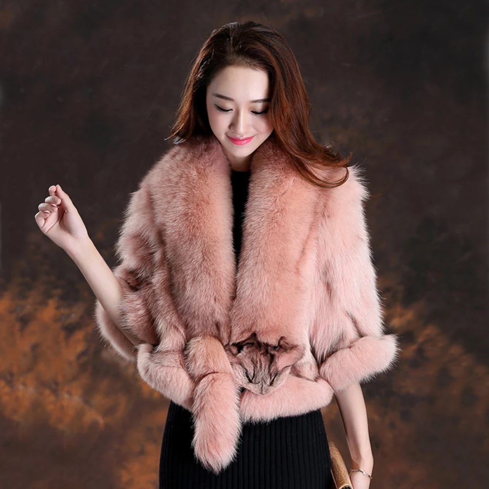 Новая женская куртка из натурального Лисьего меха с рукавами летучая мышь