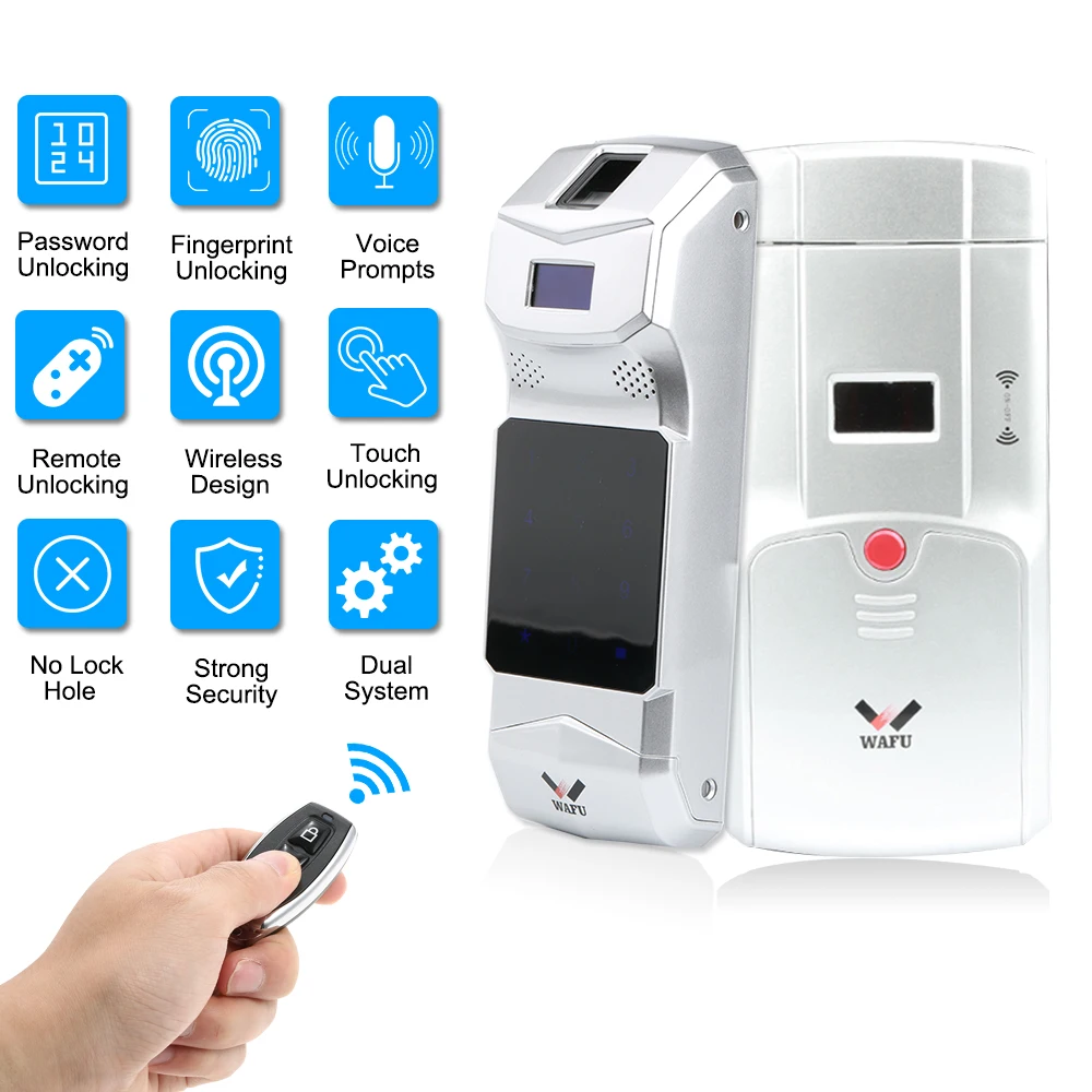 WAFU беспроводной умный Невидимый замок с дистанционным управлением по отпечатку