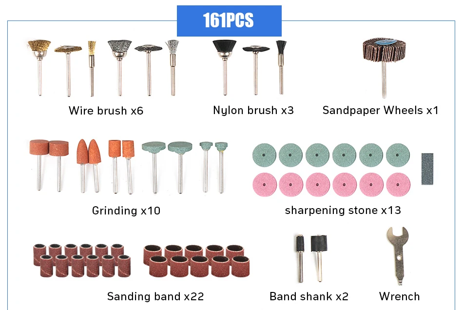 Tungfull Dremel Аксессуары для вращающихся инструментов локатор рога 173 шт. аксессуары для резьбы шлифовки полировки набор инструментов костюм