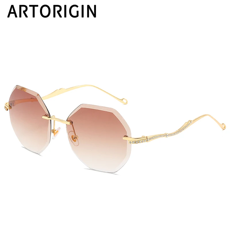 2019 без оправы Солнцезащитные очки для женщин женские роскошные оттенки в виде