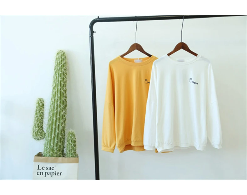 Camisetas Mujer осенние женские футболки корейский стиль Ulzzang Harajuku футболка с принтом в стиле хип-хоп женские свободные топы с длинными рукавами