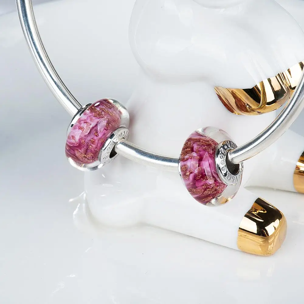 Бусины из муранского стекла с маленькой золотой звездой подвески для браслетов