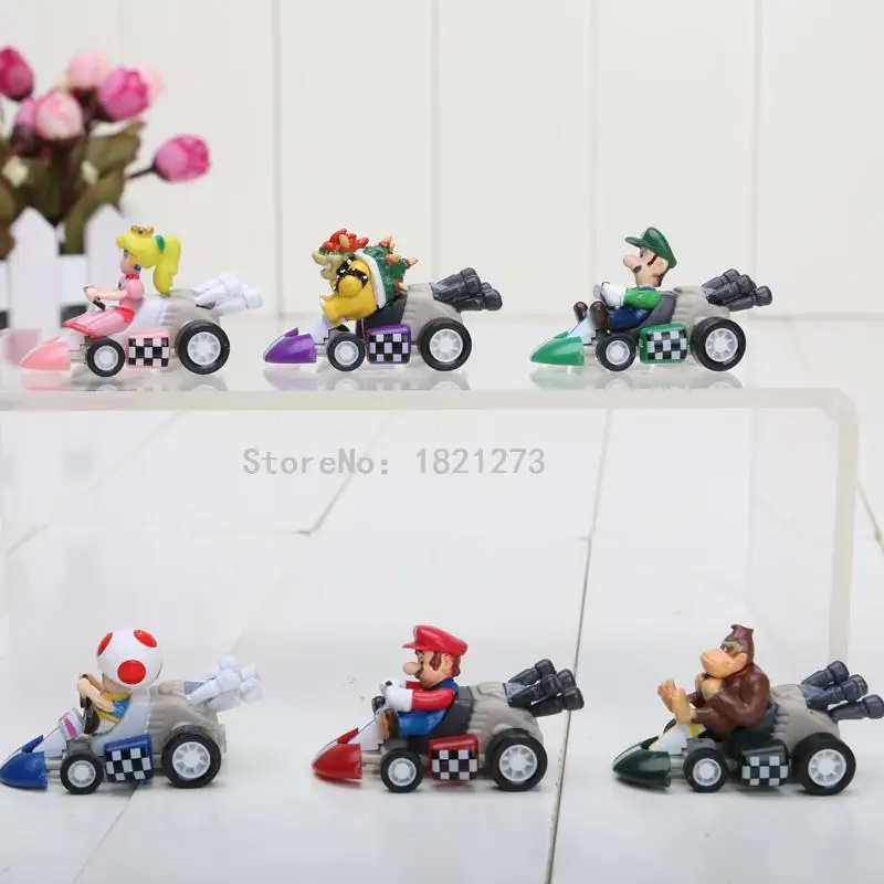 """Супер марио""" Bros Kart тянуть обратно цифры 6 шт./компл. Kart Вытяните назад цифры super mario Kart рисунок