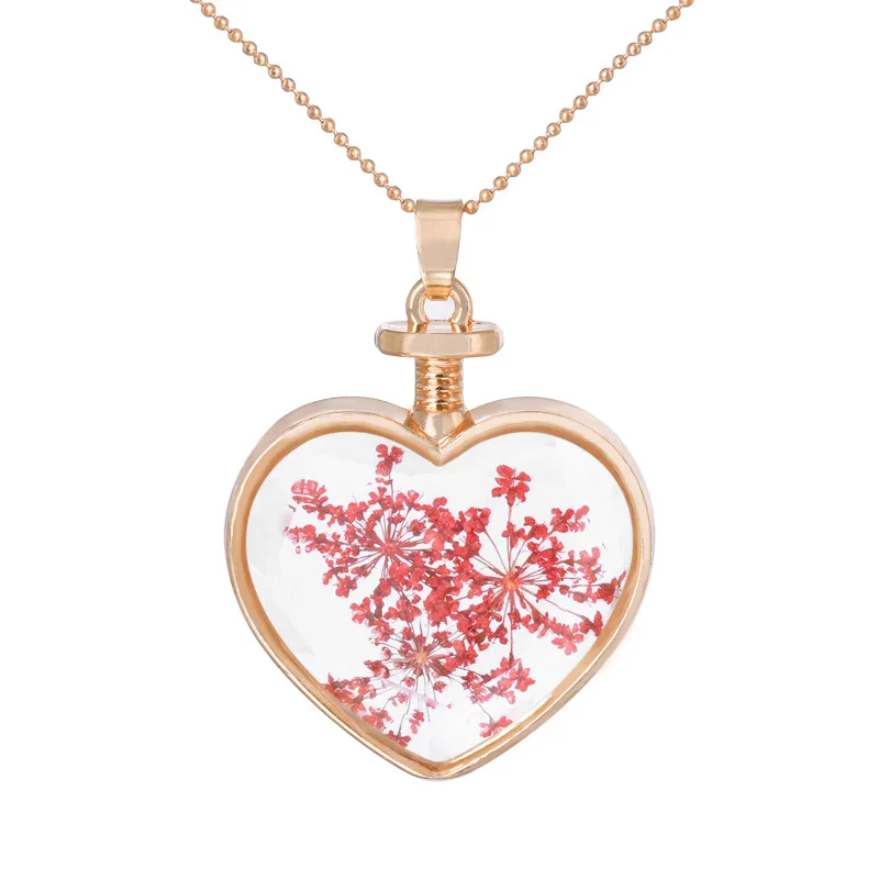 Jureo медный сплав Материал в форме сердца флакон духов Подвеска семь цветов