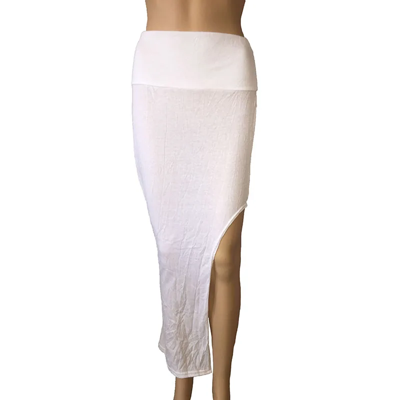 Летние женские юбки 2019 сексуальная шикарная юбка карандаш с разрезом длинная