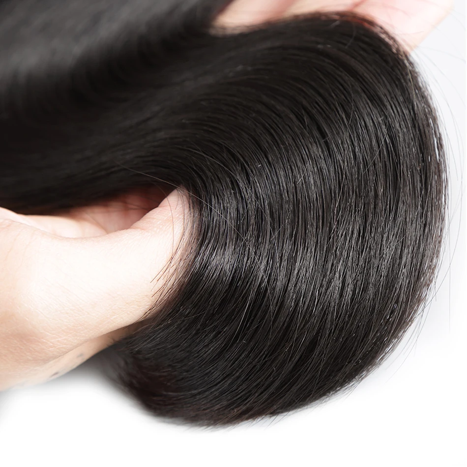 Индийские волнистые человеческие волосы 4 пряди 100% натуральные черные Remy пучок