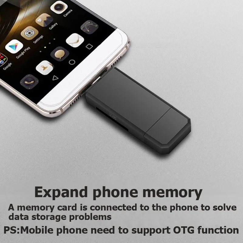 Cliry Type C micro USB 3 In 1 OTG Card Reader High-speed USB2.0 Universal TF/SD for Android Computer Extension Headers | Компьютеры и
